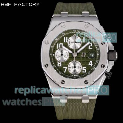 HBF Swiss Clone Audemars Piguet Royal Oak Offshore Olive Green 3126 Chronograph Watch 
